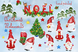 Gnomes Clipart Christmas Clipart Graphic By Vivastarkids Creative Fabrica