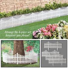 Flexible White Picket Fence Garden Border 4pcs Walmart Com White Picket Fence White Picket Fence Garden Garden Fencing