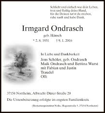 Ondrasch has not uploaded any sounds. Traueranzeigen Von Irmgard Ondrasch Trauer Hna De