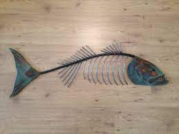 Chops Metal Fish Sculpture Beach Coastal Tropical Art Metal Fish Wall Art Fish Sculpture Metal Fish