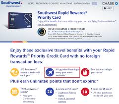 Redeem points for international flights, cruises, hotel stays, car. Use Chase Southwest Airlines Priority Credit Card To Purchase Swa Upgraded Boarding 4 Free Annually