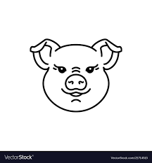 Pig Icon Head Piggy Thin Line Art Design Vector Image On Vectorstock Line Art Design Line Art Outline Illustration