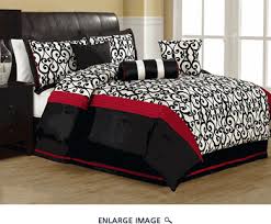 Black And White Comforter Set King 7pcs Queen Fantasia Flocking Black And White Comforter Set Bedroom Red Bedroom Makeover Comfortable Bedroom