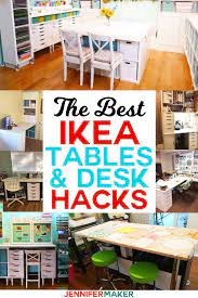 B) make more room for large crafting projects by pairing a spacious crafting table with a desk. The Best Ikea Craft Room Tables And Desks Ideas Jennifer Maker Ikea Craft Room Craft Room Tables Ikea Crafts