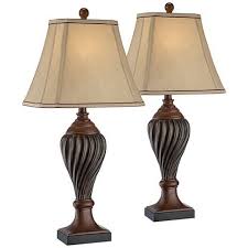 Carved Two Tone Brown Table Lamp Set Of 2 17p83 Lamps Plus Traditional Table Lamps Brown Table Lamps Table Lamp Sets