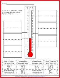 Reading a thermometer worksheets and online exercises language: Cut And Glue Temperature Activity