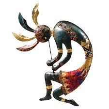 Copper Dripped Kokopelli Metal Wall Art Extra Large Southwest Wall Art Rustic Metal Wall Art Hanging Wall Art