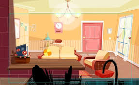 Cartoon living room interior background. Living Room By Somayeh Yazdanpanah Via Behance Animation Background Cartoon Background Environment Concept Art
