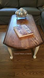 Our Refinished Red Oak Coffee Table With White Chalk Paint Legs And Light Distressing Oak Coffee Table Coffee Table White Chalk Paint