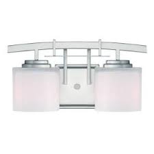 Whatever your vanity lighting needs, the home depot has what you're looking for to complete your design. Hampton Bay Architecture 2 Light Brushed Nickel Vanity Light With Etched White Glass Shades 15039 The Home Depot Vanity Lighting Bathroom Light Fixtures Barn Lighting