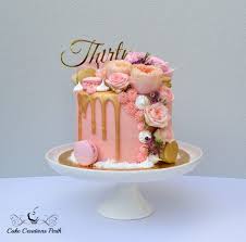 30th Birthday Rose Gold Cake Pink Gold Drip 30th Cake Cake Creations Perth 30th Birthday Cake For Her Pink Birthday Cakes Birthday Cake Roses