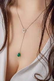 Agate Gold Necklace Gemstone Necklace 9k 14k 18k Gold Necklace White Gold Gold Lariat Necklace Solid Gold Karma Necklace Gift For Her Gold Lariat Necklace Karma Necklace Jewelry