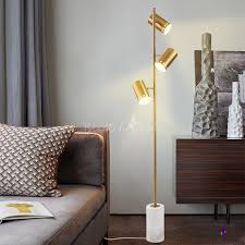 Modernist Tubular Floor Stand Light Metal 3 Light Living Room Led Floor Lamp In Gold Beautifulhalo Com