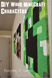 Minecraft Wall Art Idea Large Wood Minecraft Characters Keeping It Simple Minecraft Bedroom Decor Minecraft Wall Minecraft Room