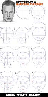 Drawing a male manga face requires skill and a great deal of practice. How To Draw A Man S Face From The Front View Male Easy Step By Step Drawing Tutorial For Beginners How To Draw Step By Step Drawing Tutorials
