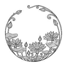 Lotus Flower Floral Frame Botanical Iillustration Abstract Art Beautiful Png And Vector With Transparent Background For Free Download Lotus Flower Art Flower Drawing Framed Botanicals