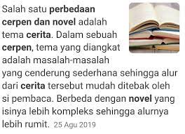 Jelaskan Perbedaan Antara Cerita Pendek Dan Novel Brainly Co Id