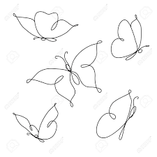 Collection of hand drawn black silhouette butterflies. Line Art Butterfly Abstract Modern Decoration Vector Illustration Stock Photo Picture And Royalty Free Image Image 91171977