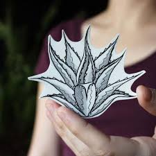 Flower wreath temporary tattoo, designed by tattoo artist zihee. Agave Spikes Temporary Tattoo Desert Succulent Plants Black Line Drawing Nature Tattoo Succulent Tattoo Nature Tattoos Tattoos