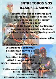 El Jockey Fernando Beck sufrió un accidente en Calchín