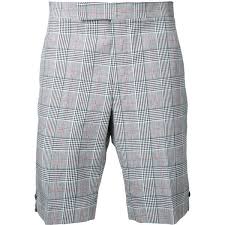 Black And White Checkered Shorts Mens Thom Browne Checked Shorts 700 Liked On Polyvore Featuring Men S Fashion Men S Clothing Men S Shorts Grey Mens Cotton Shorts Mens Outfits Mens Shorts