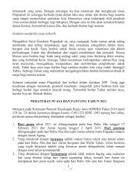 Merangkum kumpulan doa sehari hari / doa harian islam lengkap yang pendek, seperti doa keselamatan, makan, tidur, doa sehabis sholat 5 waktu nah itulah tadi kumpulan doa sehari hari (doa harian) pilihan yang bisa sobat pelajari atau ajarkan pada anak kecil. Surat Gembala Prapaskah 2021 Dari Uskup Kas Sesawi Net