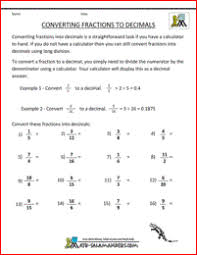 convert fractions to decimal