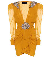 Dundas Embroidered Chiffon Minidress Mytheresa With Images Yellow Fashion Casual Style Outfits Fashion Outfits