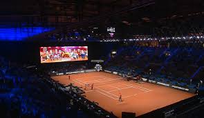 The side from which the game is normally viewed by scoring in real tennis is the same as that adoped by lawn tennis (viz 15, 30, 40, deuce, advantage. Tebbutt Richest Court Surface Tennis Canada