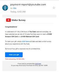 Free walmart gift cards are attainable will but will require a little legwork. I Received An Email From Youtube Saying That I Have Won A 1000 Amazon Gift Card Is This Legit Youtube Community
