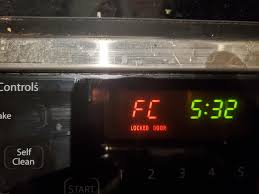 Slide the latch to lock the oven door. Ge Stove Range Gives Fc Error And Door Is Locked Shut Manual Seems To Say Door Must Be Open To Clear The Error But I Can T Get It To Open Killed Power At