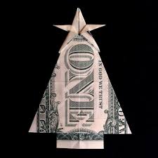 These 5 pointed origami stars are easy to fold and make beautiful christmas decorations. Real One Dollar Bill Origami Art Miniature Christmas Tree With Etsy Christmas Origami Dollar Bill Origami Money Origami