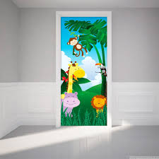 Sticker Porte 204 X 83 Cm Animaux De La Jungle Chambre Bebe Animaux Stickers Chambre Bebe Deco Chambre Bebe
