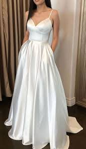 Elegant ball gown half sleeve white lace satin off shoulder wedding dress with applique contact us: Simple White Satin Wedding Dress Addicfashion