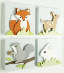 3d Woodland Animals Nursery Decor Baby Kids Room Wood Wall Art Fox Rabbit Squirrel Deer Set Of 4 Animal Nursery Decor Woodland Animal Nursery Nursery Decor