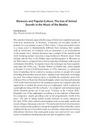 For the full list, see here. Pdf Biomusic And Popular Culture The Use Of Animal Sounds In The Music Of The Beatles