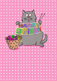 5 out of 5 stars. Knitting Cat Happy Birthday Humor Card Ad Spon Happy Cat Knitting Card