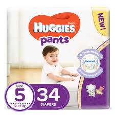 huggies pants size 5 12 17kg diapers 34 count