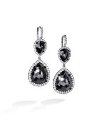 Black And White Diamond Shaped Logo White And Black Diamond Leverback Earrings Turgeon Raine In 2020 Earrings Leverback Earrings Black Diamond