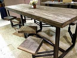 Awesome Table With Attached Swinging Stools Found In Scotts Aniques In Atlanta Ga Metal Furniture Furniture Rustic Furniture