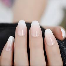Acrylic french manicure short nails. Acrylic French Press On Nails Short Simply Shiny Beige False Nail Tips Manicure Ebay