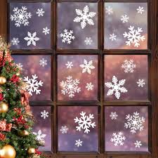 Merry christmas removable lovely reindeer wall stickers shop window stickers. Amazon Com Ludilo 135pcs Christmas Window Clings Snowflakes Window Decals Static Window Stickers For Christmas Decorations Window Decor Ornaments Xmas Party Supplies Thanksgiving Party Decor 5 Sheet Kitchen Dining