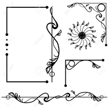 Set Of Ornate Line Art Frames And Borders Black Outline Elements Stock Photo Picture And Royalty Free Image Image 83800603 For such more videos please check out these links : set of ornate line art frames and borders black outline elements