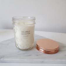 These stylish tins are the perfect gift, travel companion to cozify your hotel room, scenting for smaller rooms or for testing new scents you may want to try. Copper Rose Gold Lid Mason Jar Candle Soy Wax Quilted Small Hand Poured Jelly Jar Candles Mason Jar Candles Candle Jars