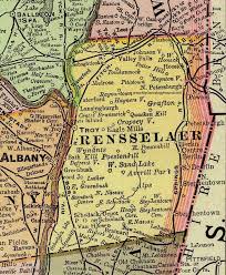 Rensselaer County New York 1897 Map Rand Mcnally Troy Wynantskill West Sand Lake East Greenbush Castleton Stephe Ny Map Troy New York New York County