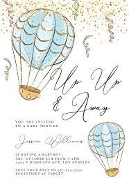 Hot Air Balloon Baby Shower Invitation Template Free Greetings Island Hot Air Balloon Baby Shower Hot Air Balloon Baby Shower Invitations Baby Shower Invitation Templates