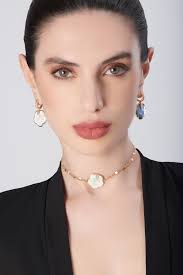 Collier Cravate Ton Joli Lunaire avec Pierre de Lune et Nacre