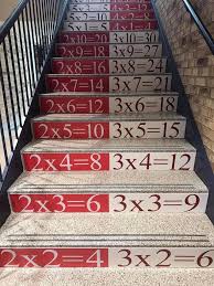 Multiplication Stairs School Building Design Math Word Walls Teaching Multiplication