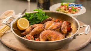 Basil pesto, salt, sugar snap peas, pearl couscous, grape tomatoes. Lemon And Oregano Butterfly Chicken With Jewelled Cous Cous Salad Love Food