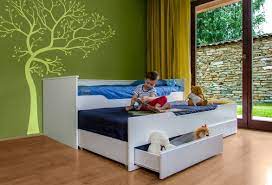 Das hochbett beinhaltet, einen schrank, schubladen und einen schreibtisch. Bett Keewatin Mit Ausziehbett Und Schublade Bett Mit Stauraum Kinder Kinderbett Ausziehbar Bett